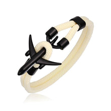 Load image into Gallery viewer, Airport Fashion Men Women Airplane Anchor Bracelets Charm Rope Chain Paracord Aviation Life Jewelry Design
