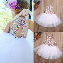 Load image into Gallery viewer, Handmade Girl Dress With Sequins Baby Girls Dress Tulle Tutu Floral Dress Baby Dresses Sundress Baby Clothing For Wedding and Celebrations
