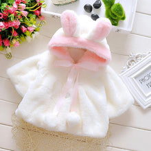 Load image into Gallery viewer, Winter Baby Girls Fur Warm with Cute Rabbit Ears Cloak Coat In Elegant Modern Style For Baby Girls
