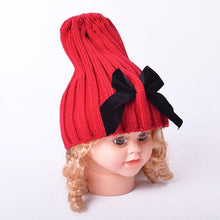 Load image into Gallery viewer, Modern Trend Big Bows Knitted Baby Girl Hat Cap Warm Kids baby winter Hat For Girls

