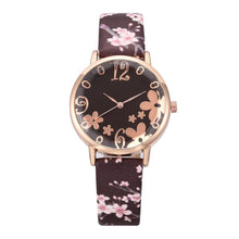 Load image into Gallery viewer, Girl Luxury Watch Women New Fashion Embossed Flowers Small Fresh Printed Belt Dial Watch Female Student Quartz Watch For Women and Girls
