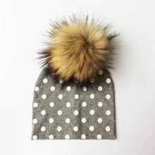 Load image into Gallery viewer, Luxury Modern Baby Hat Cotton Printing Hat With Pompon For Girls Autumn Winter Boys Caps Children Bonnet For Kids
