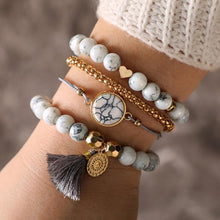 Load image into Gallery viewer, Handmade Stone Bohemian Heart Beads Tassel Layered Bracelet Set for Women Handmade Chains Rope Adjustable Bangle Set Anklet For Ladies and Women
