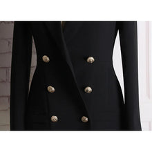 Load image into Gallery viewer, HIGH QUALITY New Fashion 2023 Runway Designer Dress Women&#39;s Long Sleeve Notched Collar Double Breasted Buttons Dress
