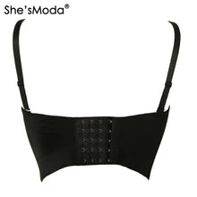 Load image into Gallery viewer, She&#39;sModa Basic Smooth Cut Cross Spandex Push Up Bralet Women&#39;s Bustier Bra Cropped Top Vest Plus Size
