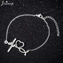 Load image into Gallery viewer, Jisensp Stainless Steel Heartbeat Cardiogram Bracelet Stethoscope Women Bracelets Bangles Special Gifts for Nurse Doctor Jewelry
