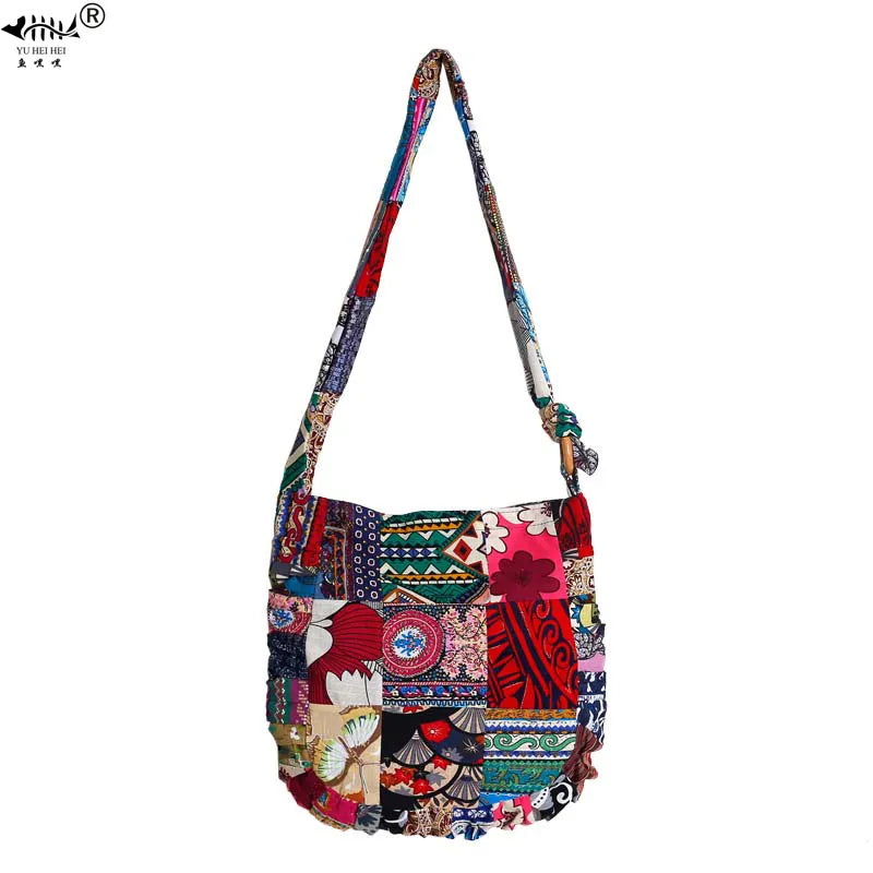 Vintage Women's Handbags DIY Adjustable Strap Bags Pure Handmade Seamless Patchwork Bohemian Women Shoulder Crossbody Bags