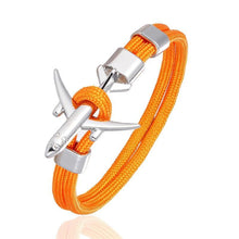 Load image into Gallery viewer, Luxury Plane Bracelets For Men and Women Charm Survival Rope Chain Paracord Bracelet Metal Airplane Hooks Summer Style
