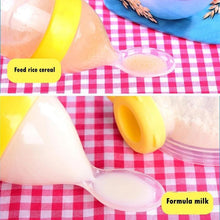 Load image into Gallery viewer, Safety Silicone Bottle For Infant Dids Deeding Bottles With Spoon Baby Food Supplement Bottle Cup For Kids
