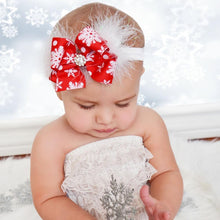 Load image into Gallery viewer, Christmas Baby Girl Headband Hair Accessories Cloth Tie Newborn Headwear Ribbon Bow For Girls
