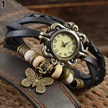 Load image into Gallery viewer, Women&#39;s Casual Vintage Multilayer Butterfly Faux Leather Bracelet Wrist Watch Ladies Female Clock Montre Femme Relogios 2017 Hot
