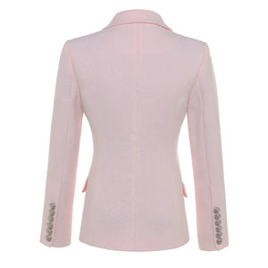 HIGH QUALITY New Fashion 2022 Baroque Designer Blazer Jacket Women's Silver Lion Buttons Double Breasted Blazer Outerwear