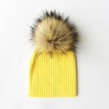 Load image into Gallery viewer, Trend New Winter Children Boy Girl Crochet Artificial Pompom Hat Knitted Toddler Kids Caps With Pompon Baby Beanie For Girls and Boys
