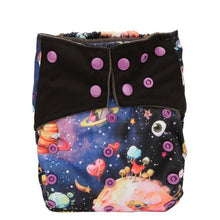 Load image into Gallery viewer, Luxury Charcoal Bamboo Baby Cloth Diaper Nappy Washable Reusable Double Gusset Square Tabs Nappies for Baby and Kids
