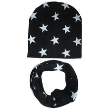 Load image into Gallery viewer, Modern New Trend Baby Hat Scarf Star Prints Cotton Children Boys Girl Cap Beanie Neck Collar Scarf Autumn Winter Warm Kids Hats For Kids
