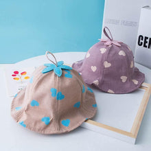 Load image into Gallery viewer, Baby Sun Hat Heart Print Baby Boy/Girl Hat Outdoor Kids Bucket Hat Children Hat Baby Beach Caps Beanie For Girls
