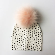 Load image into Gallery viewer, Luxury Modern Baby Hat Cotton Printing Hat With Pompon For Girls Autumn Winter Boys Caps Children Bonnet For Kids
