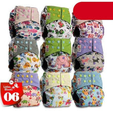 Load image into Gallery viewer, Modern 9/6PCS Set Bamboo Charcoal Washable Real Cloth Pocket NappiesFor Baby Boys and Girls Diaper Set In Modern Design
