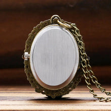 Load image into Gallery viewer, Retro Women&#39;s Purple Flower Butterfly Pattern Little Small Pocket Watch Necklace Pendant Fob Watch Birthday Gift for Lady Girls
