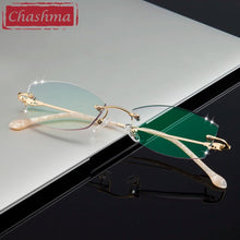 Load image into Gallery viewer, Chashma Brand Women&#39;s Frame Degree Eyeglasses Transparent Glasses Women Diamond Tint Lenses oculos de grau feminino
