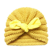Load image into Gallery viewer, Handmade Knitted Winter Baby Hat for Girls Candy Color Enfant Baby Beanie Turban Hats Newborn Baby Cap
