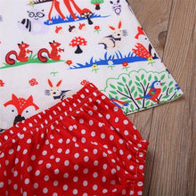 Load image into Gallery viewer, Summer Baby Girl Clothes Toddler Floral Headband Cartoon Dress Dot Shorts Outfits Clothes set 0-24M For Baby Girls  With Bow
