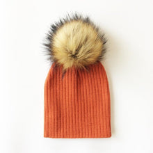 Load image into Gallery viewer, Trend New Winter Children Boy Girl Crochet Artificial Pompom Hat Knitted Toddler Kids Caps With Pompon Baby Beanie For Girls and Boys
