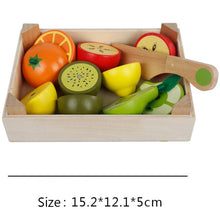 Load image into Gallery viewer, Simulation Kitchen Pretend Toy Wooden Classic Game Montessori Educational Toy For Children Kids Gift Cutting Fruit Vegetable Set
