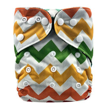 Load image into Gallery viewer, Modern Printed Bamboo Charcoal Inner Pocket Diaper For Baby Reusable Cloth Diaper Nappies With Double Leg Gusset In Modern Printed Design For Baby and Kids
