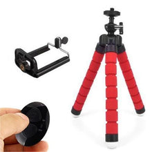 Load image into Gallery viewer, Flexible Sponge Mini Tripod With Bluetooth Remote Shutter Mini Camera Tripod Phone Holder Clip Stand

