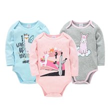 Load image into Gallery viewer, 3/6 PCS Kavkas Cotton Baby Bodysuit Long Sleeve Set for Newborn Boys &amp; Girls 0–12 Months

