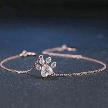 Load image into Gallery viewer, Elegant Wedding Jewelry Modern Dog Cat Paw Bear Claw Pink Heart AAA Cubic Zircon Rose Gold Chain Link Luxury Bracelets For Women Party Jewelry Gift
