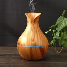 Load image into Gallery viewer, Essential Oil Diffuser 130ml Wood Grain Vase-Shaped  Aromatherapy Cool Mist Humidifier With 7 Colors LED Lights &amp; Waterless Auto Shut-Off For Home Office
