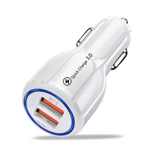 Load image into Gallery viewer, Universal Black Car USB Charger Quick Charge 3.0 4.0 18W Fast Charging In Car 3 Port Mobile Phone Gadgets

