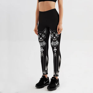 Summer style Hot Leggings For Women's cute Black white cat Digital Printing Elasticity Pants pants Plus size Drop ship