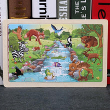 Load image into Gallery viewer, 24 Slice Wood Puzzles Children Adults Vehicle Puzzles Wooden Toys Learning Education Environmental Assemble Educational Games For Kids and Babies
