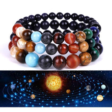 Load image into Gallery viewer, Galaxy Solar System Bracelet Universe Nine Planets Natural Stone Stars Earth Moon Bracelet For Women Man Fashion Jewelry
