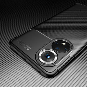 Honor50 Case Carbon Fiber Pattern Phone Cover For Honor 50 NTH-AN00 NTH-NX9 6.57'' Soft Silicone Shockproof Coque Honer Honar 50