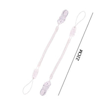 Load image into Gallery viewer, Handmade Shiny Pacifier Clip Chain Infant Nipple Holder Wooden Beaded Crystal Nipple Leash Strap Metal Pacifier Clips For Baby
