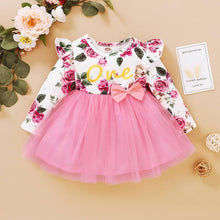 Load image into Gallery viewer, Baby Girl  Flower  Dress Pretty Bow  Outfits Long Sleeve Toddler Girl Unique Design Perfect Gift
