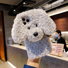Load image into Gallery viewer, Fashion Luxury Cute Fuzzy Furry Wool Plush 3D Cute dog Plush fur phone Case For iphone 12 13 Mini 11 pro Max 6 6S 7 8 Plus X XR XS Winter Warm fur Soft Cover
