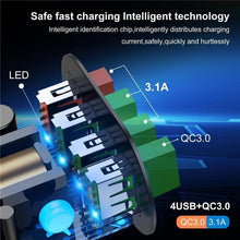 Load image into Gallery viewer, Portable USB Charger 3A Quick Charge 3.0 Mobile Phone Charger 4 Port 48W Fast Wall Chargers
