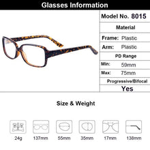 Load image into Gallery viewer, Gmei Optical Plastic Rectangular Full Rim Women&#39;s Glasses Frames Optical Eyewear Frame Tortoiseshell T8015
