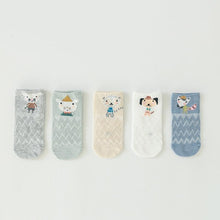 Load image into Gallery viewer, 5 Pairs Thin Combed Cotton Cute Animal Baby Socks Mesh Short Socks For Newborns Boys &amp; Girls
