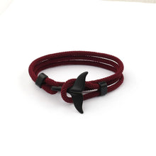 Load image into Gallery viewer, Whale Tail Anchor Bracelets Men And Women Charm Nautical Survival Rope Chain Bracelet Male Wrap Metal Hooks Fashion Gift
