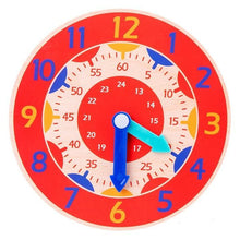 Load image into Gallery viewer, Children Montessori Wooden Clock Toys Hour Minute Second Cognition Colorful Clocks Toys for Kids Early Preschool Teaching Aids
