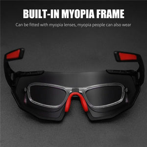 WEST BIKING Professional Polarized 3 Lens Cycling Glasses MTB Road Bike Sport Sunglasses Bike Eyewear UV400 Bicycle Goggles