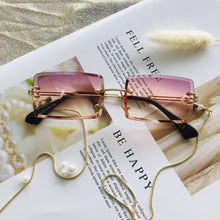 Load image into Gallery viewer, Fashion Rimless  Women Trendy Small Rectangle Sunglasses With High Quality metal frame And UV400 Protection
