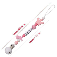 Load image into Gallery viewer, Lemon Comeon Baby's NamePacifier Clips Holder Dinosaur Silicone Beads Teething Chain for Baby
