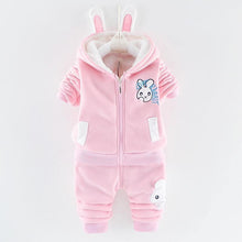 Load image into Gallery viewer, Modern Fashion Cotton Thick Warm Casual Hooded Sweater Cartoon Cute Bear Three-piece Suit For Baby Boy &amp; Girl
